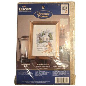 "Great Light" Counted Cross Stitch Kit Bucilla 84882 Church at Christmas 4x6
